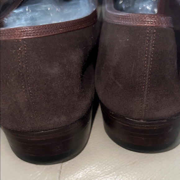 Salvatore Ferragamo Dark Brown Suede Lace-Up Oxfords
